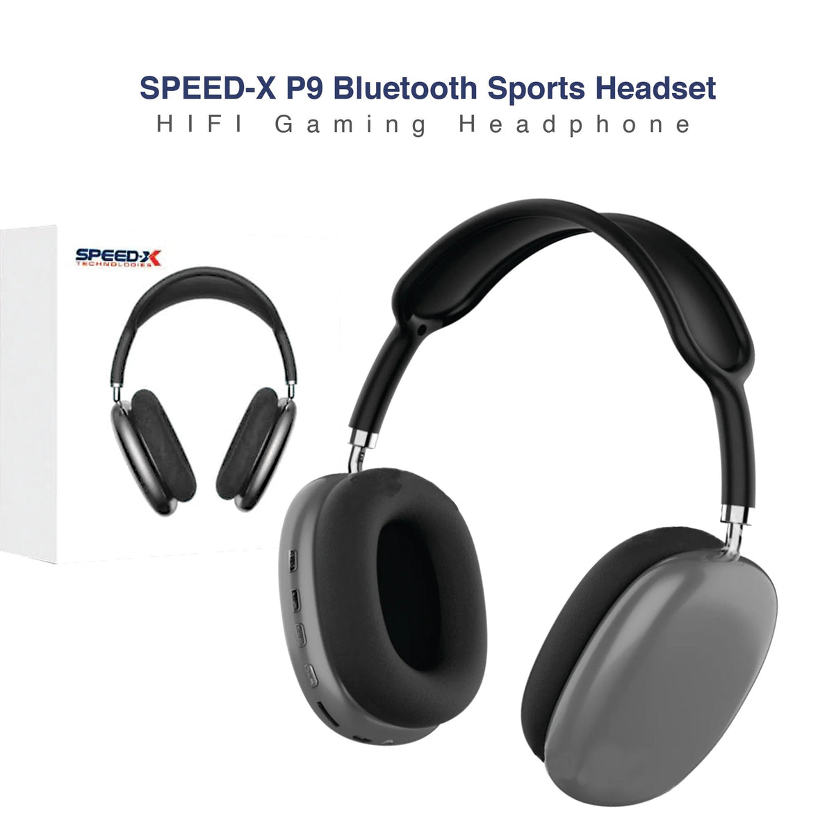 P9 Wireless Bluetooth Headphones – Powerful Stereo Sound & Mic
