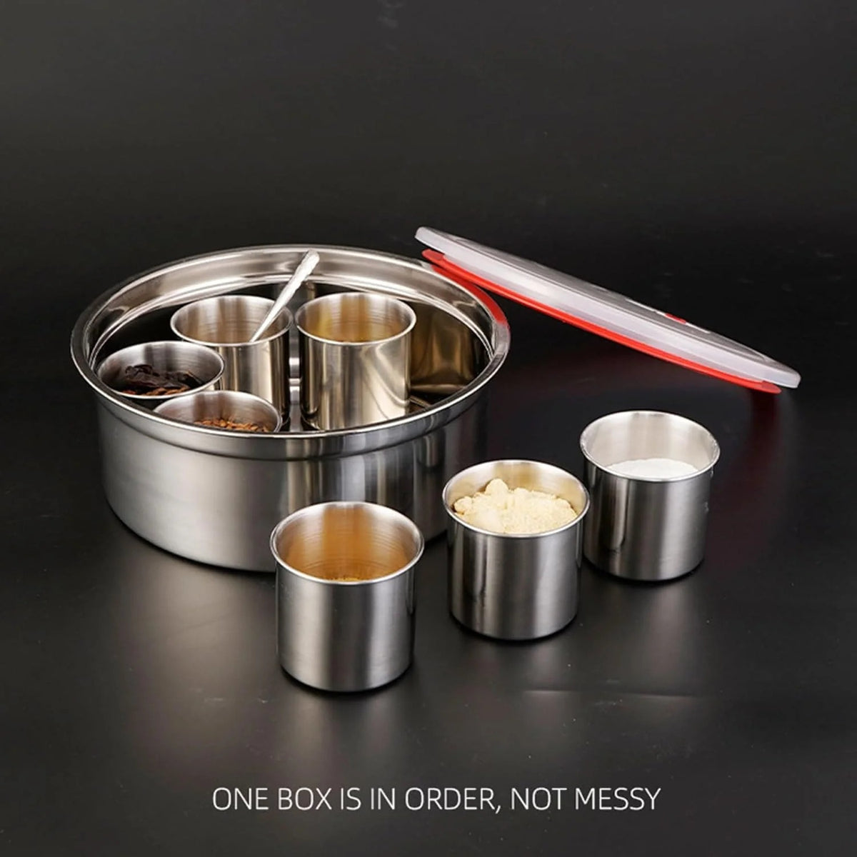 ✨ 8-Grid Steel Spice Box – Keep Your Spices Fresh & Organized