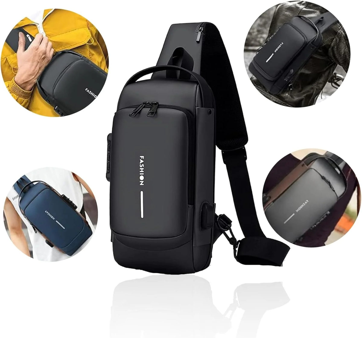 🔥 Anti-Theft USB Charging Chest Bag – Stylish, Secure & Travel-Friendly