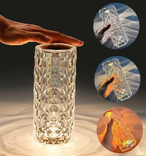 3D Crystal Touch LED Night Lamp – 16 Color Changing