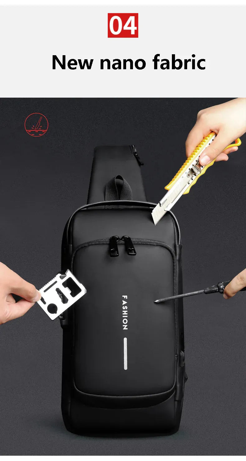 🔥 Anti-Theft USB Charging Chest Bag – Stylish, Secure & Travel-Friendly