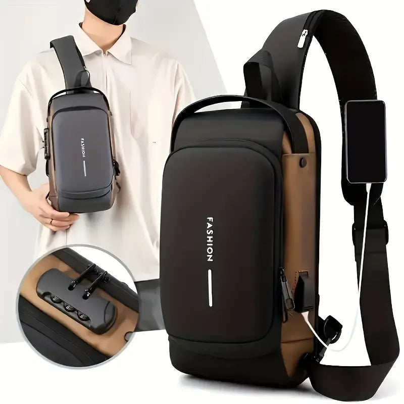 🔥 Anti-Theft USB Charging Chest Bag – Stylish, Secure & Travel-Friendly