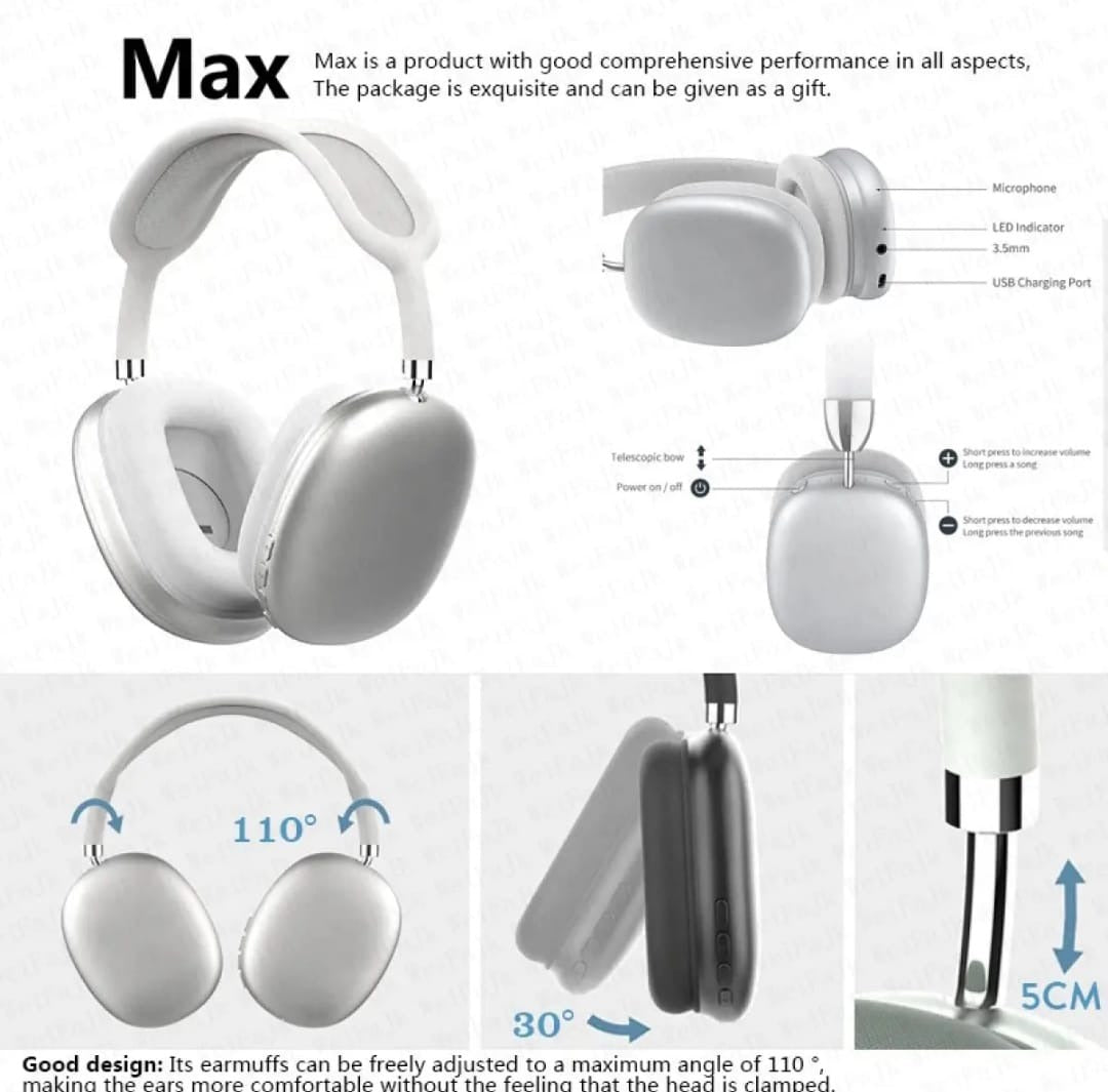 P9 Wireless Bluetooth Headphones – Powerful Stereo Sound & Mic