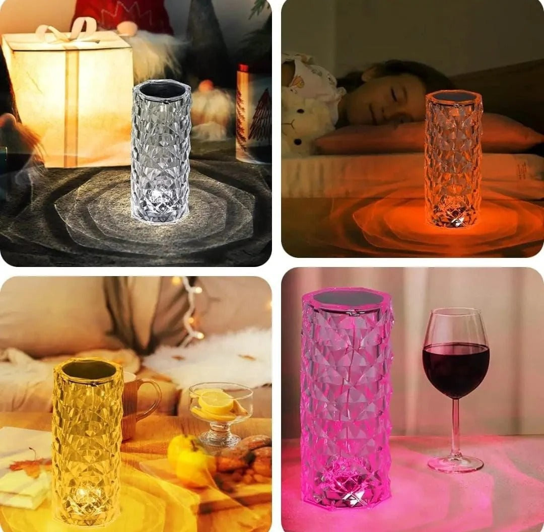 3D Crystal Touch LED Night Lamp – 16 Color Changing