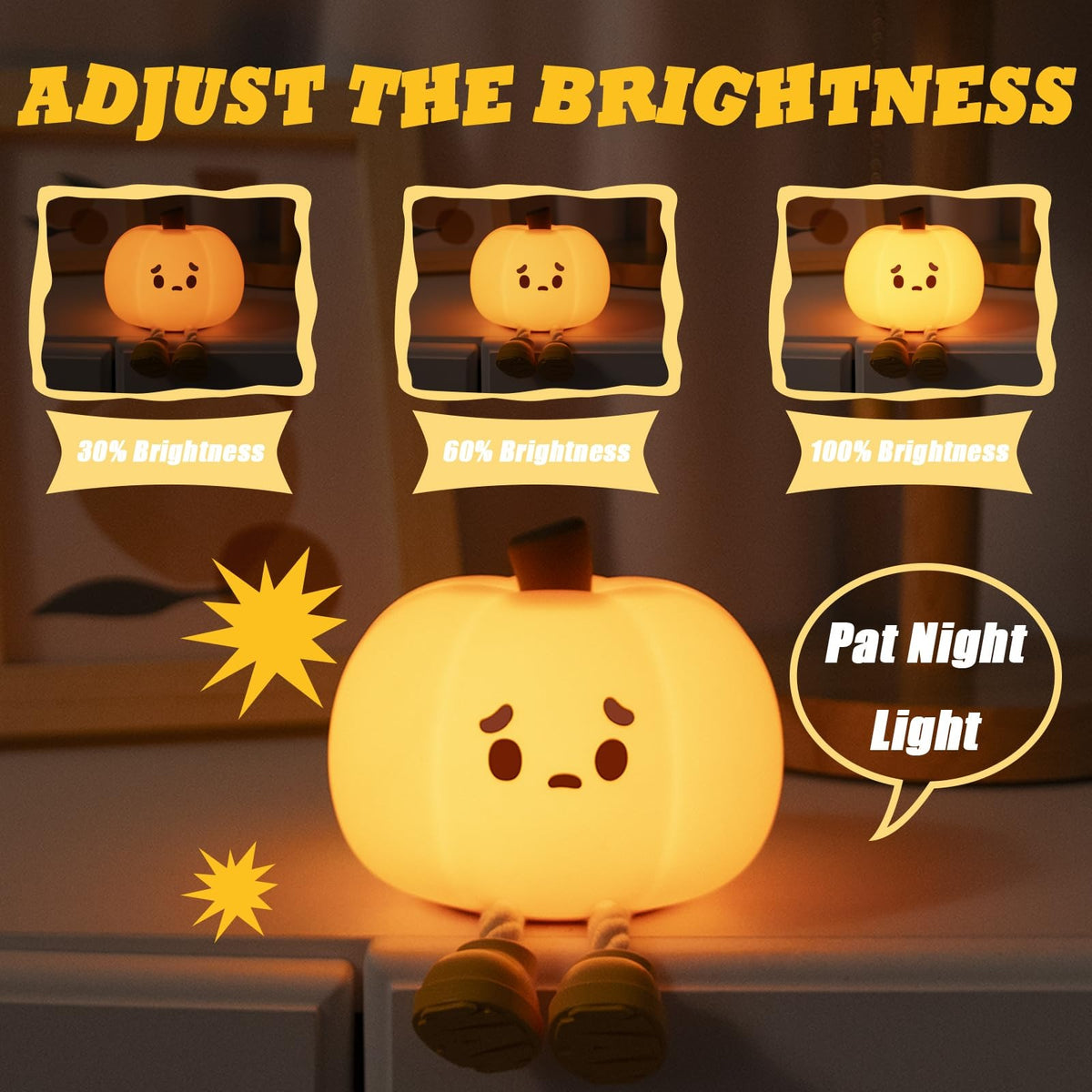 🎃 Cute Pumpkin Silicone Lamp – Adorable Night Light | 50% OFF 🔥