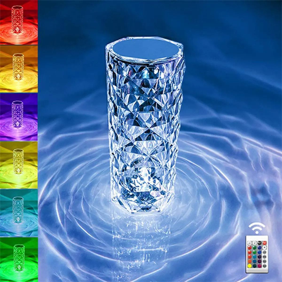 3D Crystal Touch LED Night Lamp – 16 Color Changing