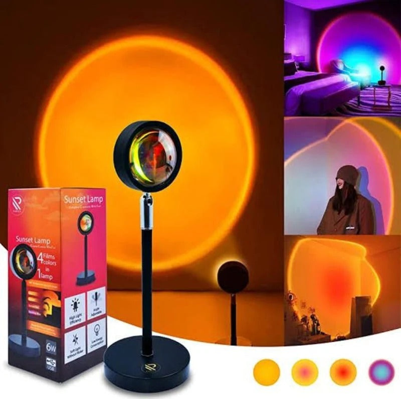 Sunset Projection Lamp – 16 Colors & 4 Gradient Modes