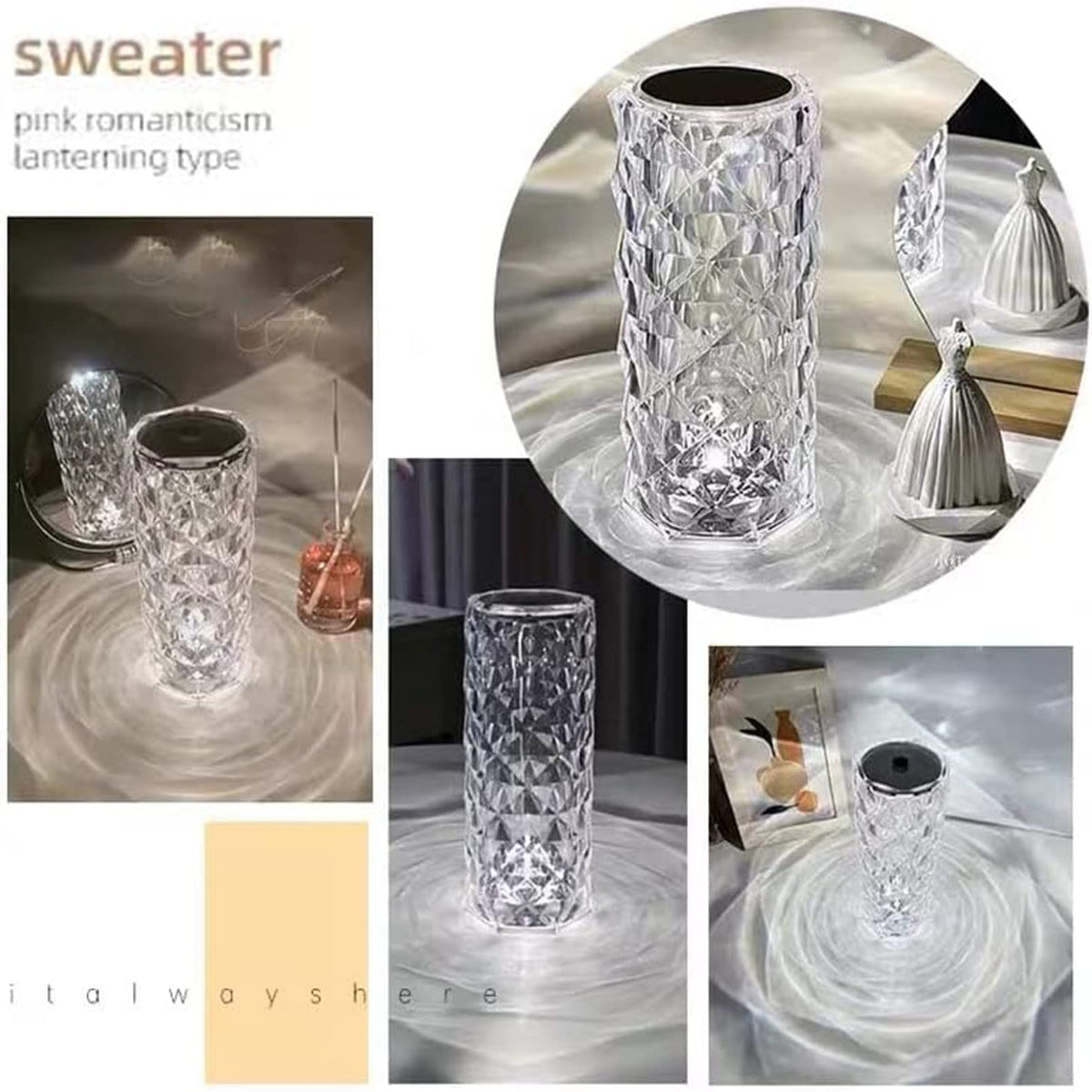 3D Crystal Touch LED Night Lamp – 16 Color Changing
