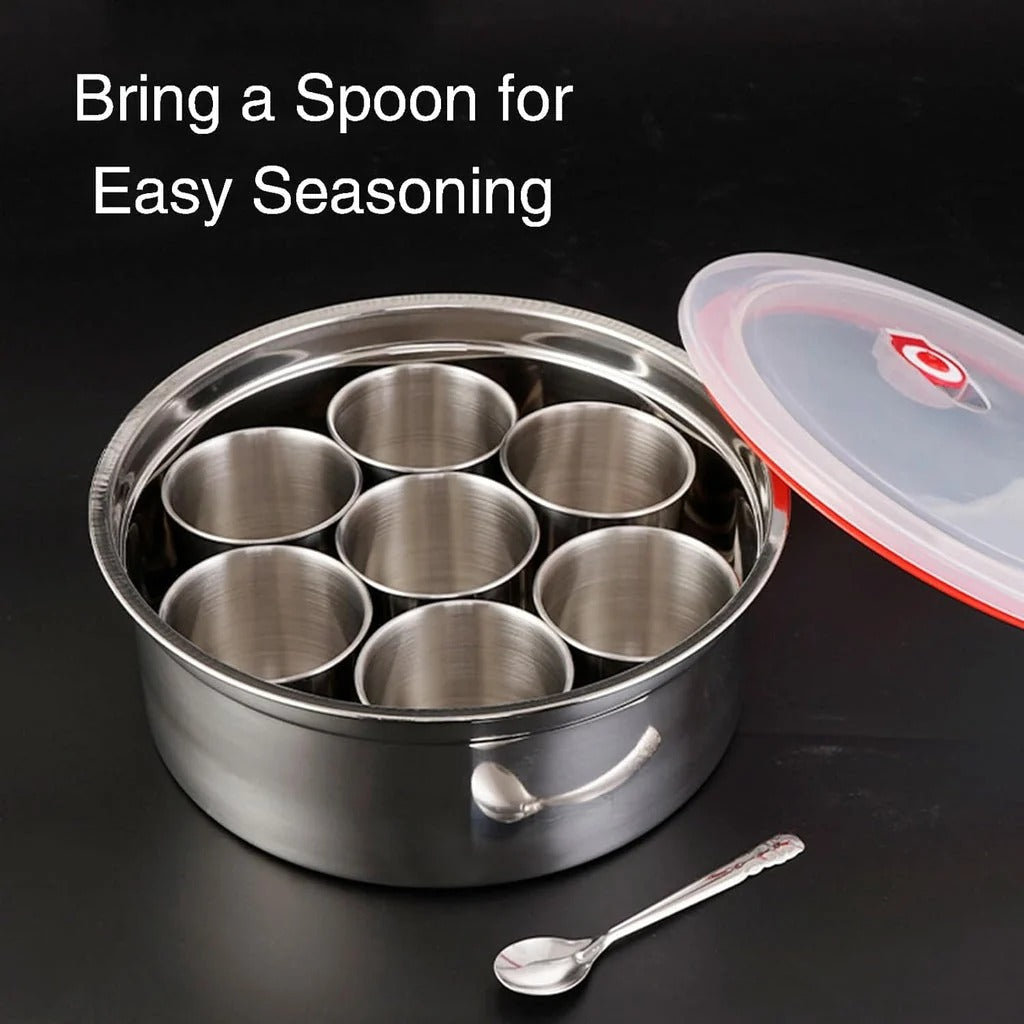 ✨ 8-Grid Steel Spice Box – Keep Your Spices Fresh & Organized