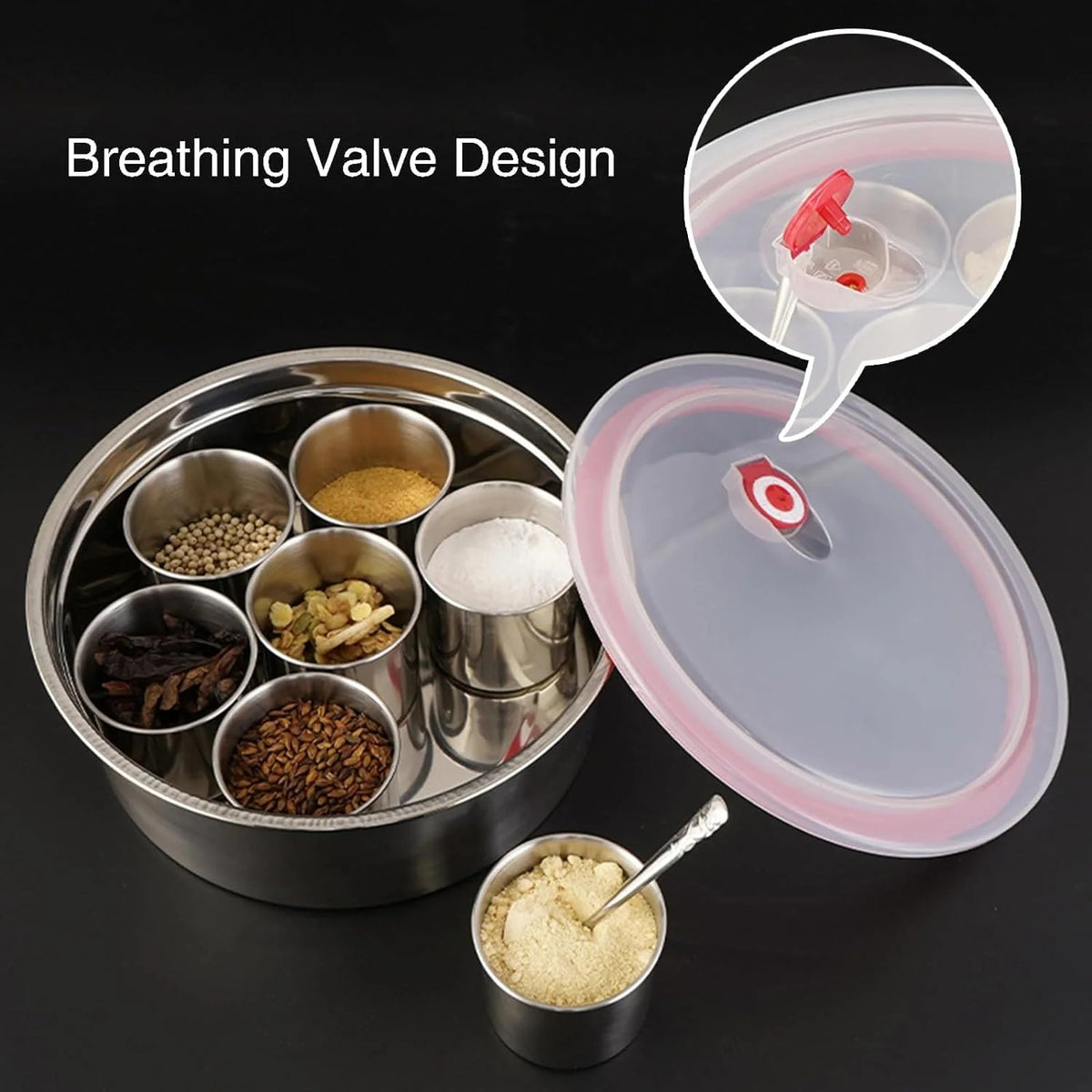 ✨ 8-Grid Steel Spice Box – Keep Your Spices Fresh & Organized