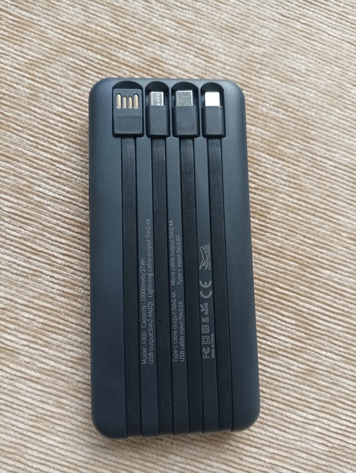 ASPOR A300 10000mAh 4-in-1 Power Bank – Li-Polymer Battery | Fast & Portable Charging