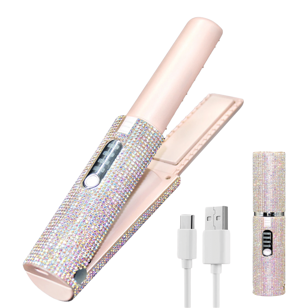 ✨ 2-in-1 Cordless Hair Straightener & Curler – Smooth & Style Anywhere