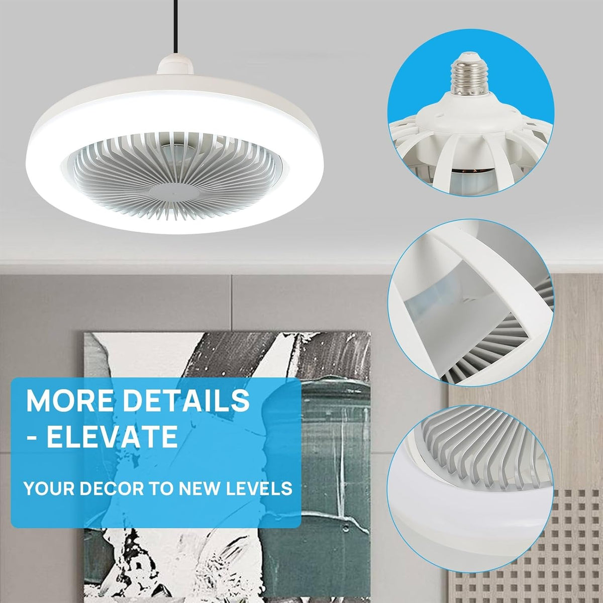 3-in-1 Ceiling Fan & LED Light With Remort Cotrol